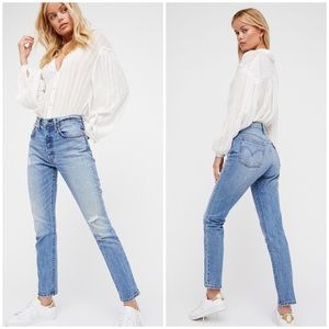 LEVI'S 501 Distressed Skinny High Waisted Jeans Post Modern Blues Size 26